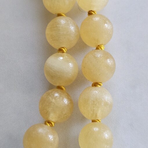 Calcit (orange, „Orangencalcit“) -Mala (3) mit Edelstahlanhänger – Bild 22