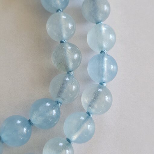 Aquamarin-Mala (2) mit Edelstahlanhänger – Bild 22