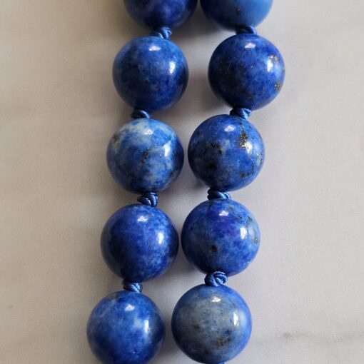 Lapislazuli-Pyrit-Mala (3) mit Lapislazuli-Anhänger (Tropfen) – Bild 23