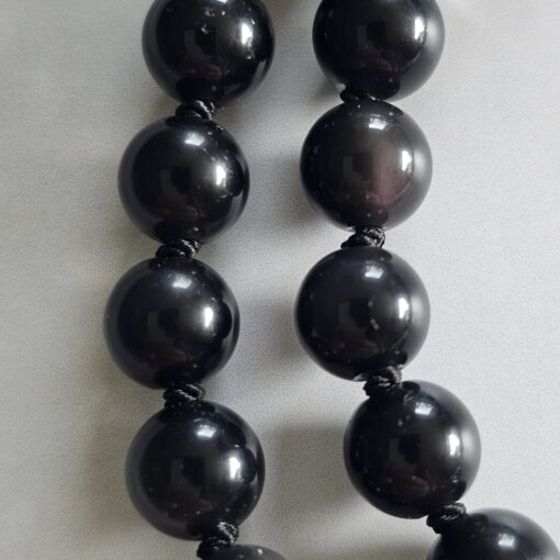 Obsidian („Regenbogen-Obsidian“) -Mala mit  „Regenbogen-Obsidian"-Anhänger (Buddha-Kopf) und 2 Armbändern – Bild 23