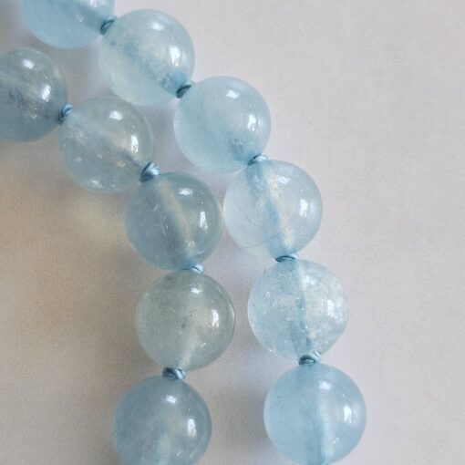 Aquamarin-Mala (2) mit Edelstahlanhänger – Bild 23