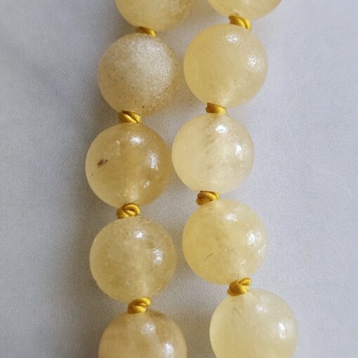 Calcit (orange, „Orangencalcit“) -Mala (3) mit Edelstahlanhänger – Bild 23