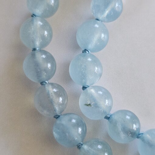 Aquamarin-Mala (2) mit Edelstahlanhänger – Bild 24