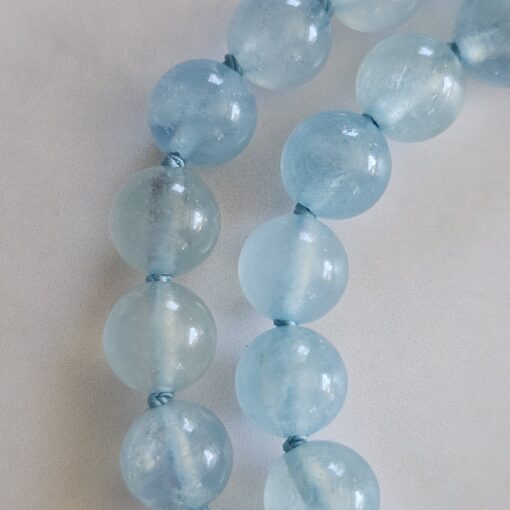 Aquamarin-Mala (2) mit Edelstahlanhänger – Bild 25