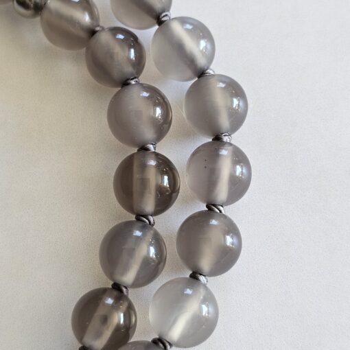 Achat (grau) -Mala mit Kundl-Marmor-Anhänger und Armband – Bild 25