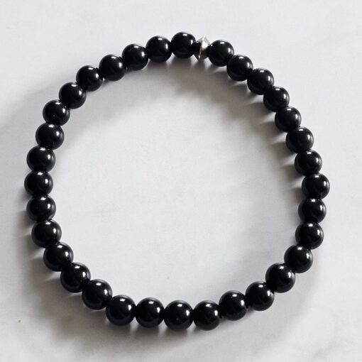 Obsidian („Regenbogen-Obsidian“) -Mala mit  „Regenbogen-Obsidian"-Anhänger (Buddha-Kopf) und 2 Armbändern – Bild 5