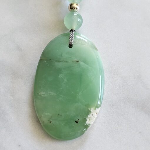 Chrysopras-Bergkristall-Mala mit Chrysopras-Anhänger – Bild 7