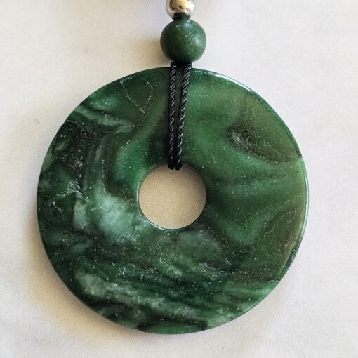 Budstone („Prasemquarz“) -Turmalin (schwarz) -Mala mit Budstone-Donut – Bild 8