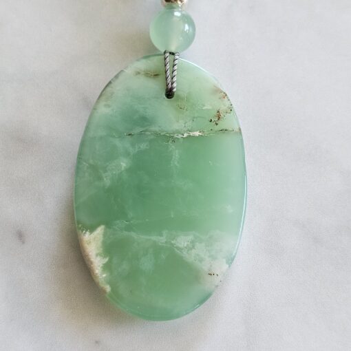 Chrysopras-Bergkristall-Mala mit Chrysopras-Anhänger – Bild 8