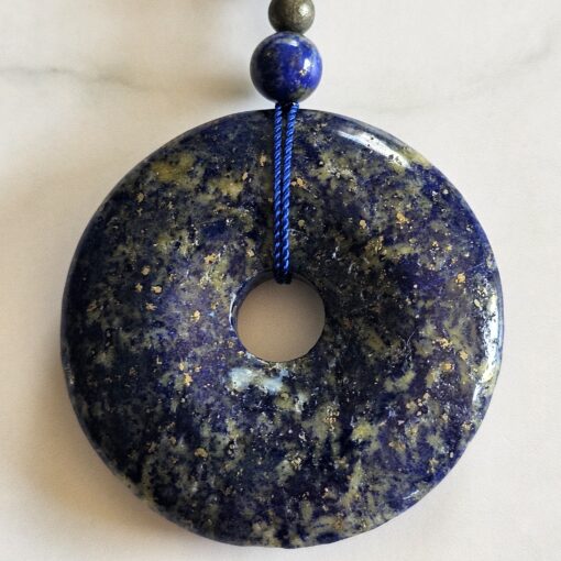Lapislazuli-Pyrit-Mala (4 ) mit Lapislazuli-Donut – Bild 8