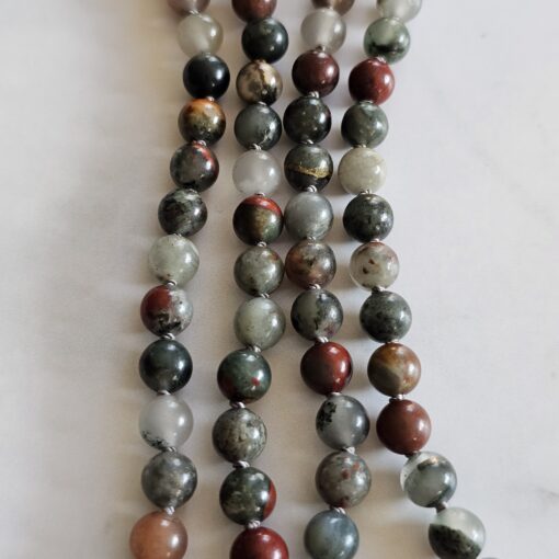 Jaspis („Vulkanjaspis“) -Mala (1) mit hellerem „Vulkanjaspis“-Anhänger – Bild 9
