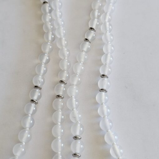Achat (weiß, „Friedensachat“) -Mala (1) mit Achat-Navette – Bild 9
