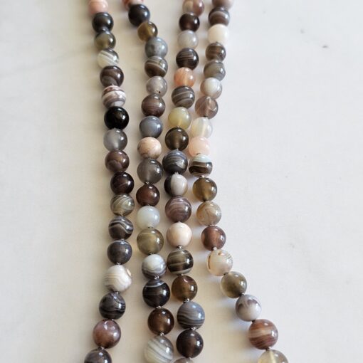 Achat („Botswana Achat“) -Mala (2) mit ovalem „Botswana Achat“-Anhänger – Bild 9