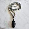 K2-Obsidian-Mala mit Obsidian-Anhänger