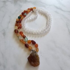 Achat („Gobi-Achat“) -Achat (weiß) -Mala (1) mit „Gobi-Achat“-Anhänger