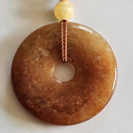 Calcit (gelb) -Kupfer-Mala mit orangefarbenem Aventurinquarz-Donut und Armband – Bild 10