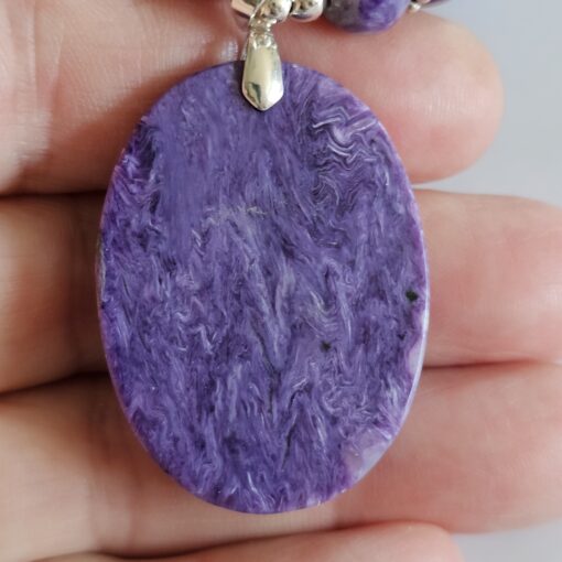 Charoit-"Adlerauge"-Mala mit Charoit-Anhänger und Armband – Bild 10