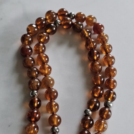 Spessartin (Granat) -Mala mit Hessonit (Granat) -Anhänger – Bild 11