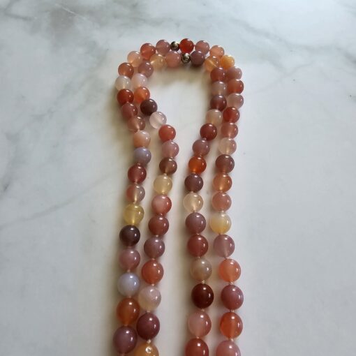 Achat („Yanyuan Achat“) -Mala mit Edelstahlanhänger und Armband – Bild 11