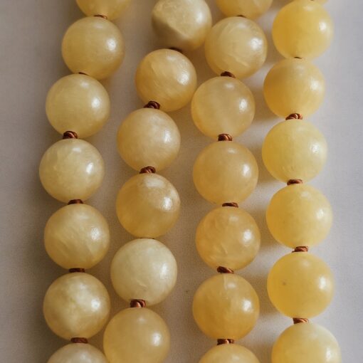 Calcit (gelb) -Kupfer-Mala mit orangefarbenem Aventurinquarz-Donut und Armband – Bild 11