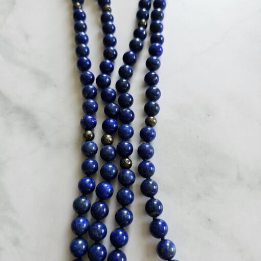 Lapislazuli-Pyrit-Mala (2) mit Lapislazuli-Donut und Armband – Bild 11