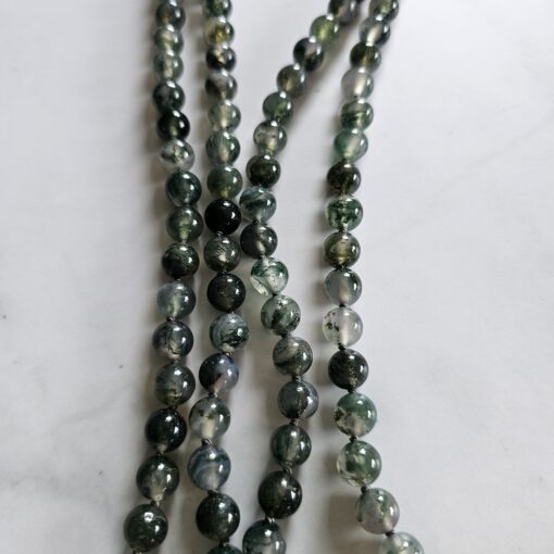 Moosachat (Chalcedon) -Mala mit Moosachat-Donut und Armband – Bild 11