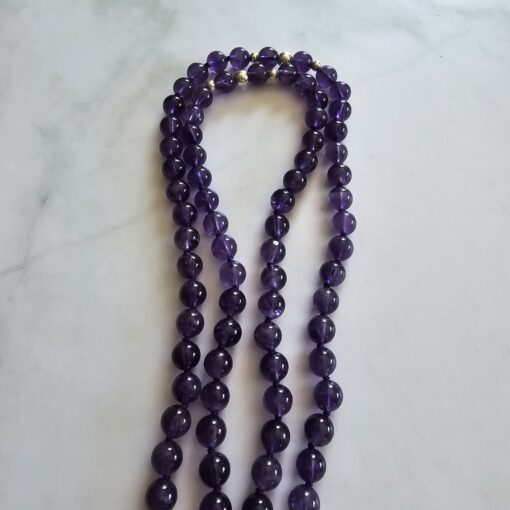 Amethyst (dunkel) -Mala mit dunklem Amethyst-Anhänger und Armband – Bild 12