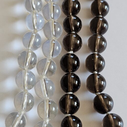 Bergkristall-Rauchquarz-Zitronenquarz-Mala mit Bergkristall-Anhänger und Armband – Bild 12