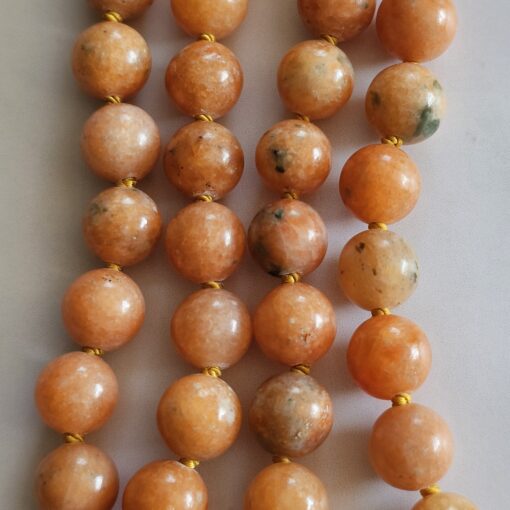 Calcit (orangefarben und gelb) -Mala mit gelbem Calcit-Donut und Armband – Bild 12