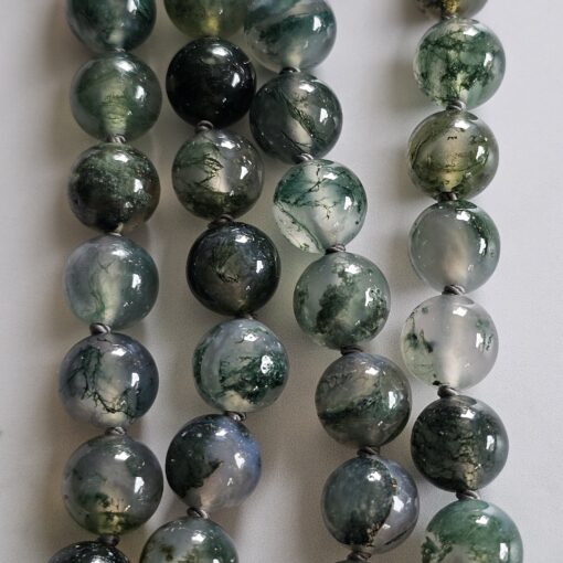 Moosachat (Chalcedon) -Mala mit Moosachat-Donut und Armband – Bild 12