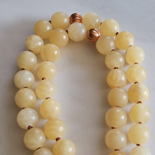 Calcit (gelb) -Kupfer-Mala mit orangefarbenem Aventurinquarz-Donut und Armband – Bild 13