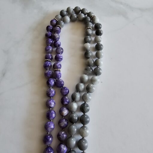 Charoit-"Adlerauge"-Mala mit Charoit-Anhänger und Armband – Bild 13