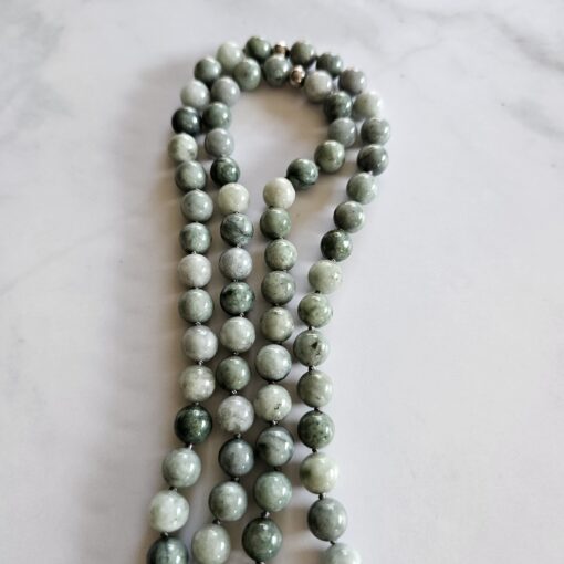 Jade (Burma Jade) -Mala (2b) mit Donut aus Burma Jade und Armband – Bild 13