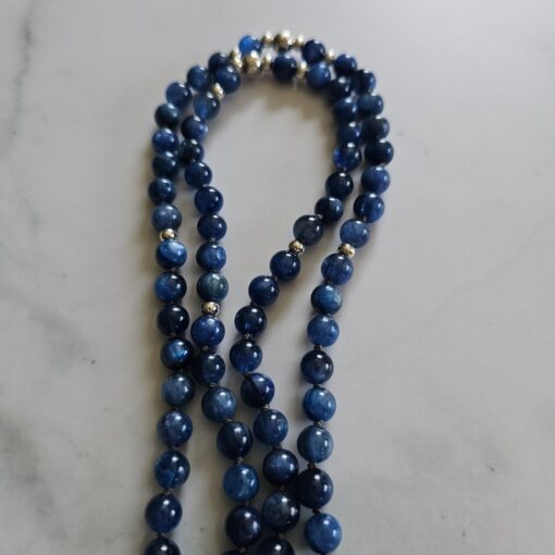 Kyanit-Mala (1) mit 925 Silberquaste und 2 Armbändern – Bild 13