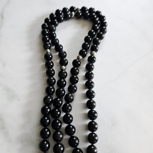 Obsidian („Regenbogen-Obsidian“) -Mala (3) mit „Regenbogen-Obsidian“-Anhänger und Armband – Bild 13