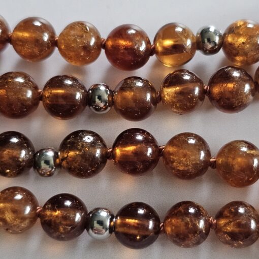 Spessartin (Granat) -Mala mit Hessonit (Granat) -Anhänger – Bild 14