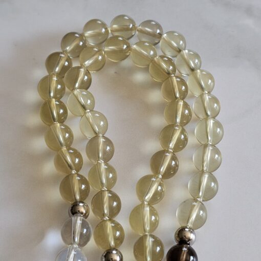 Bergkristall-Rauchquarz-Zitronenquarz-Mala mit Bergkristall-Anhänger und Armband – Bild 14