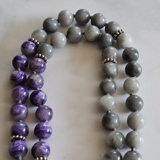 Charoit-"Adlerauge"-Mala mit Charoit-Anhänger und Armband – Bild 14