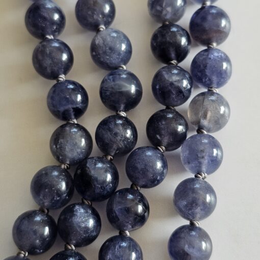 Iolith (Cordierit) -Bergkristall (facettiert) -Mala mit Iolith-Anhänger und Armband – Bild 13