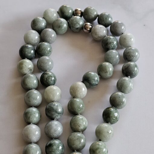Jade (Burma Jade) -Mala (2b) mit Donut aus Burma Jade und Armband – Bild 14