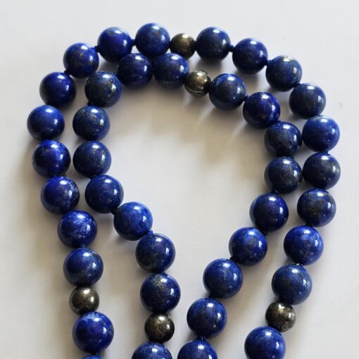 Lapislazuli-Pyrit-Mala (2) mit Lapislazuli-Donut und Armband – Bild 14