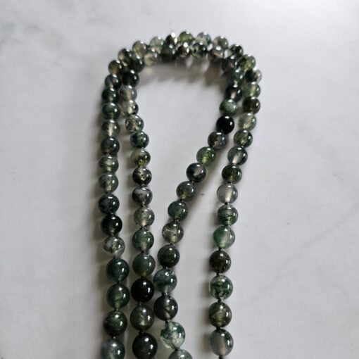 Moosachat (Chalcedon) -Mala mit Moosachat-Donut und Armband – Bild 14