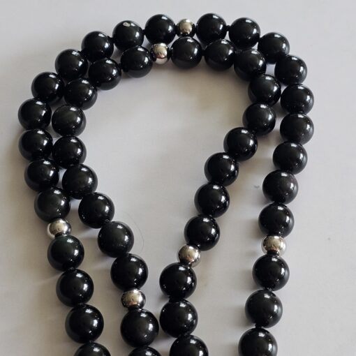 Obsidian („Regenbogen-Obsidian“) -Mala (3) mit „Regenbogen-Obsidian“-Anhänger und Armband – Bild 14
