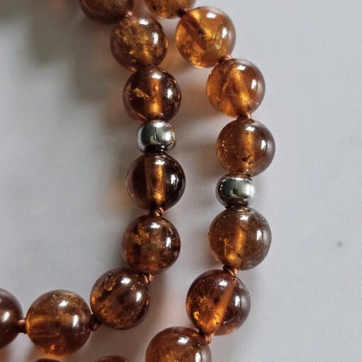 Spessartin (Granat) -Mala mit Hessonit (Granat) -Anhänger – Bild 15