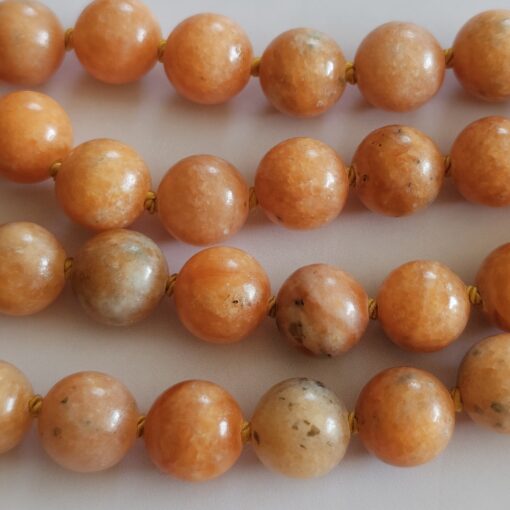 Calcit (orangefarben und gelb) -Mala mit gelbem Calcit-Donut und Armband – Bild 15