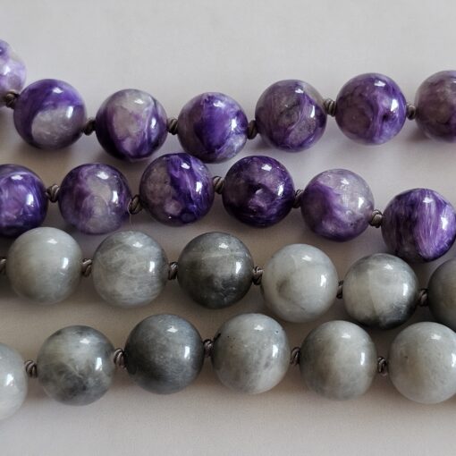 Charoit-"Adlerauge"-Mala mit Charoit-Anhänger und Armband – Bild 15