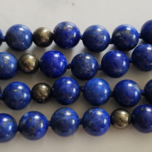 Lapislazuli-Pyrit-Mala (2) mit Lapislazuli-Donut und Armband – Bild 15