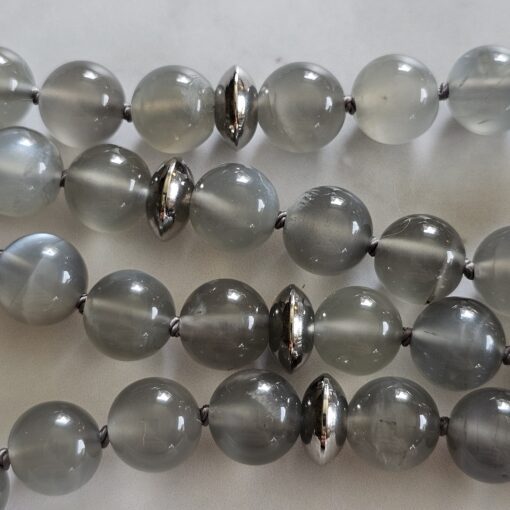 Mondstein (grau) -Mala mit grauem Achat-Anhänger und Armband – Bild 15