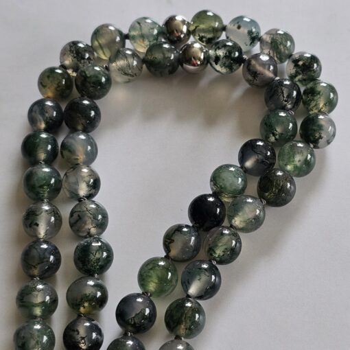 Moosachat (Chalcedon) -Mala mit Moosachat-Donut und Armband – Bild 15