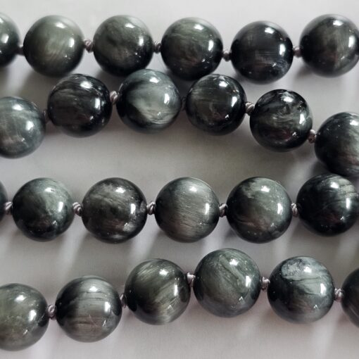 Quarz-Katzenaugen-Mala mit Edelstahlanhänger und Armband – Bild 15